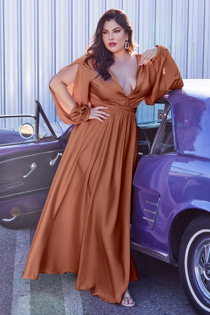 SPECIAL ORDER SATIN LONG SLEEVE GOWN