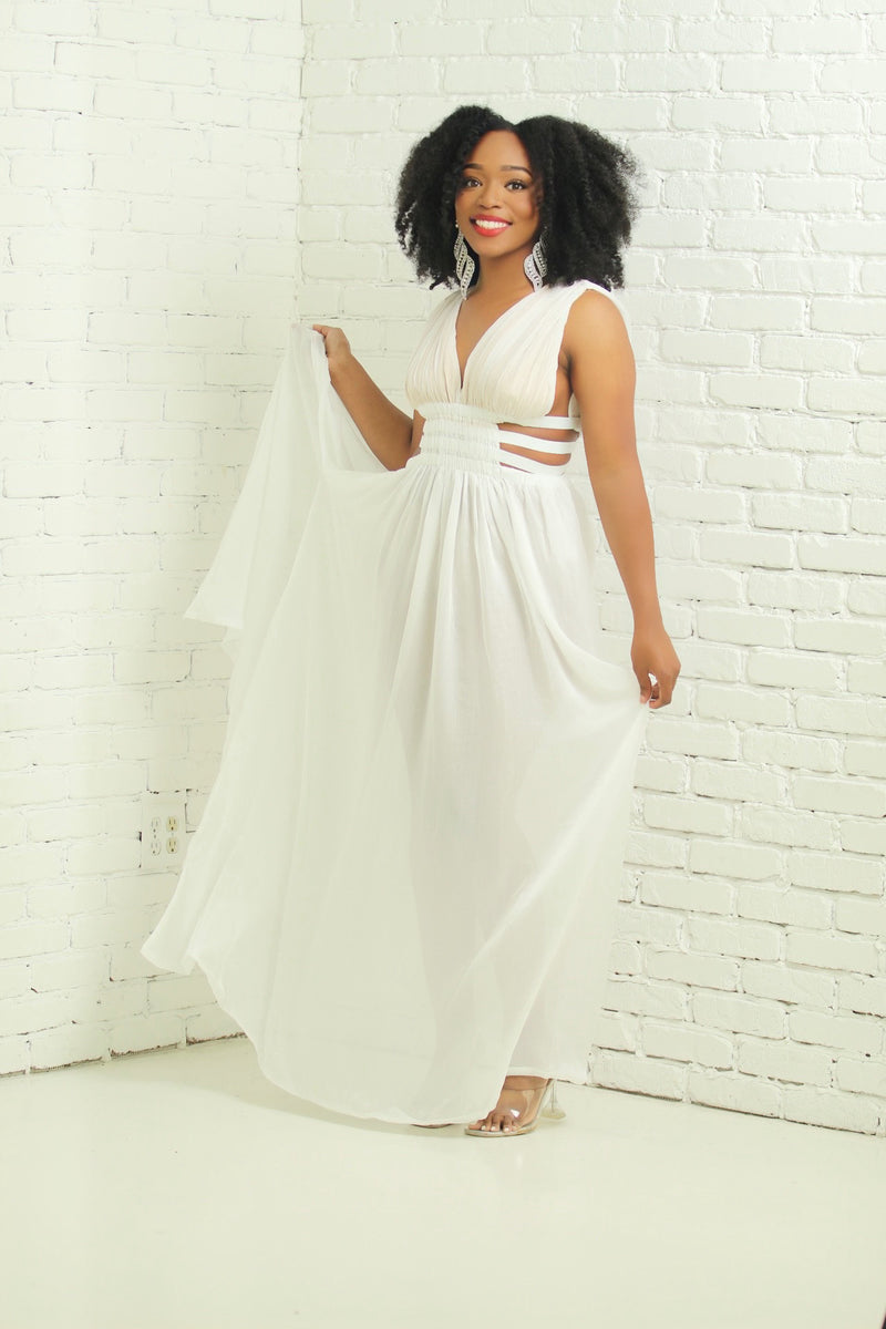 WHITE GONE WITH THE WIND POOL DRESS