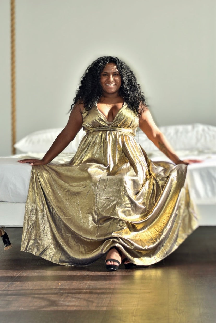 Gold Luxe Maxi Dress